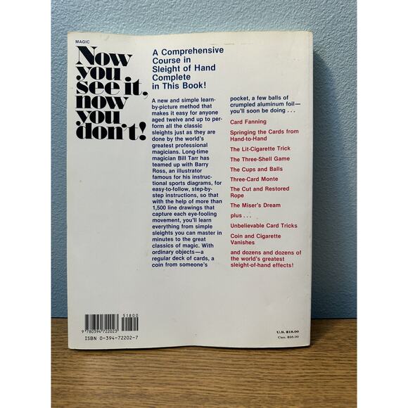 Now You See It, Now You Don't! : Lessons in Sleight of Hand by Bill Tarr (1976, - Picture 3 of 4